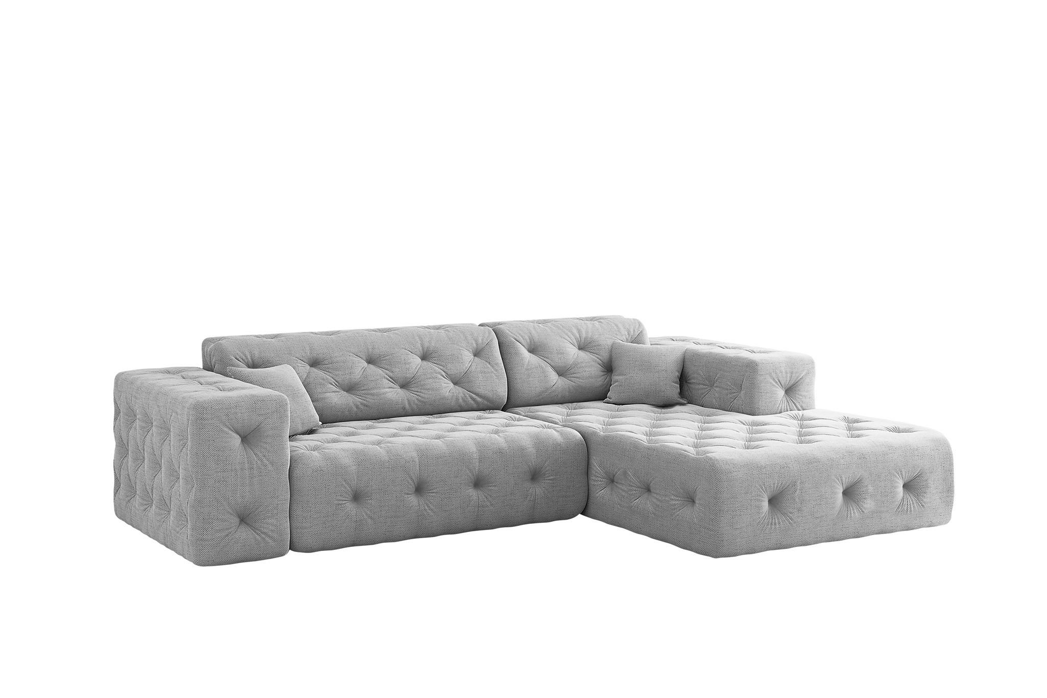 ECKSOFA Chantal In Moly - Hellgrau, Holzwerkstoff/Textil (266/171cm) - Fun Möbel