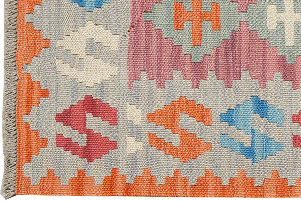 HANDWEBTEPPICH Kelim Gashgai Rosa 191/60 cm Schurwolle - Pink, Textil (60/191cm) - Looma