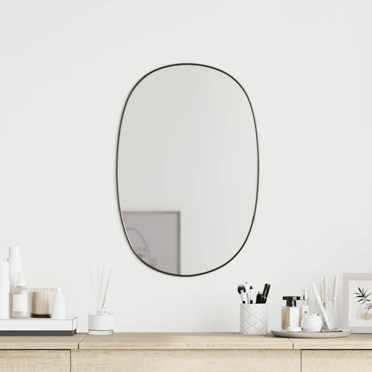 WANDSPIEGEL Schwarz 50x35 cm - Schwarz, Glas (35/50/1cm) - furnicato