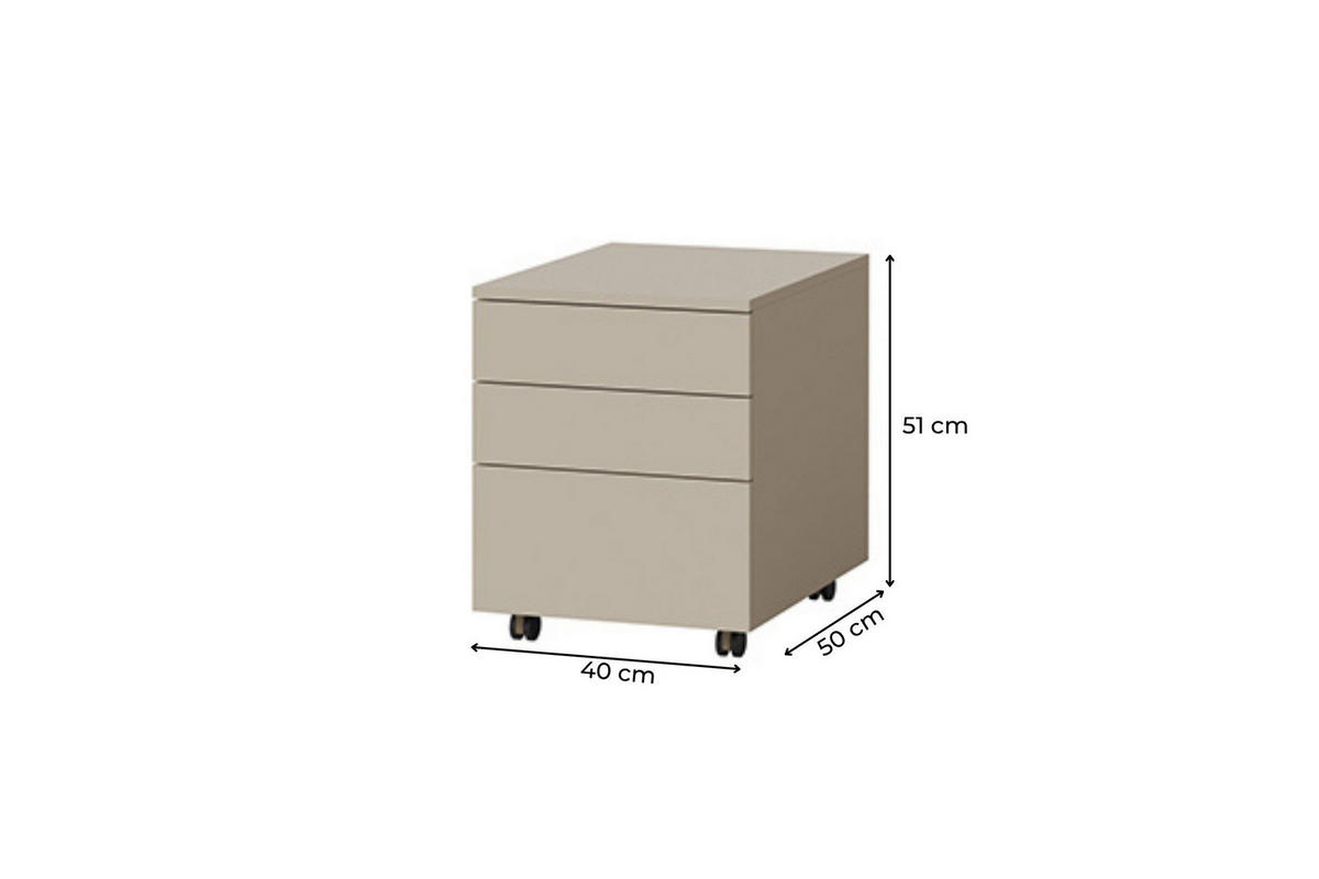 ROLLCONTAINER LIMA 15 40/51/50 cm in Kaschmir - Kaschmir, Holzwerkstoff (40/51/50cm) - Deine Möbel 24