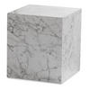 COUCHTISCH MONOBLOC in Hochglanz mit Marmor-Optik, Würfelform, Weiß 40x40x45 cm - Weiß, Holzwerkstoff (40/40/45cm) - KADIMA DESIGN
