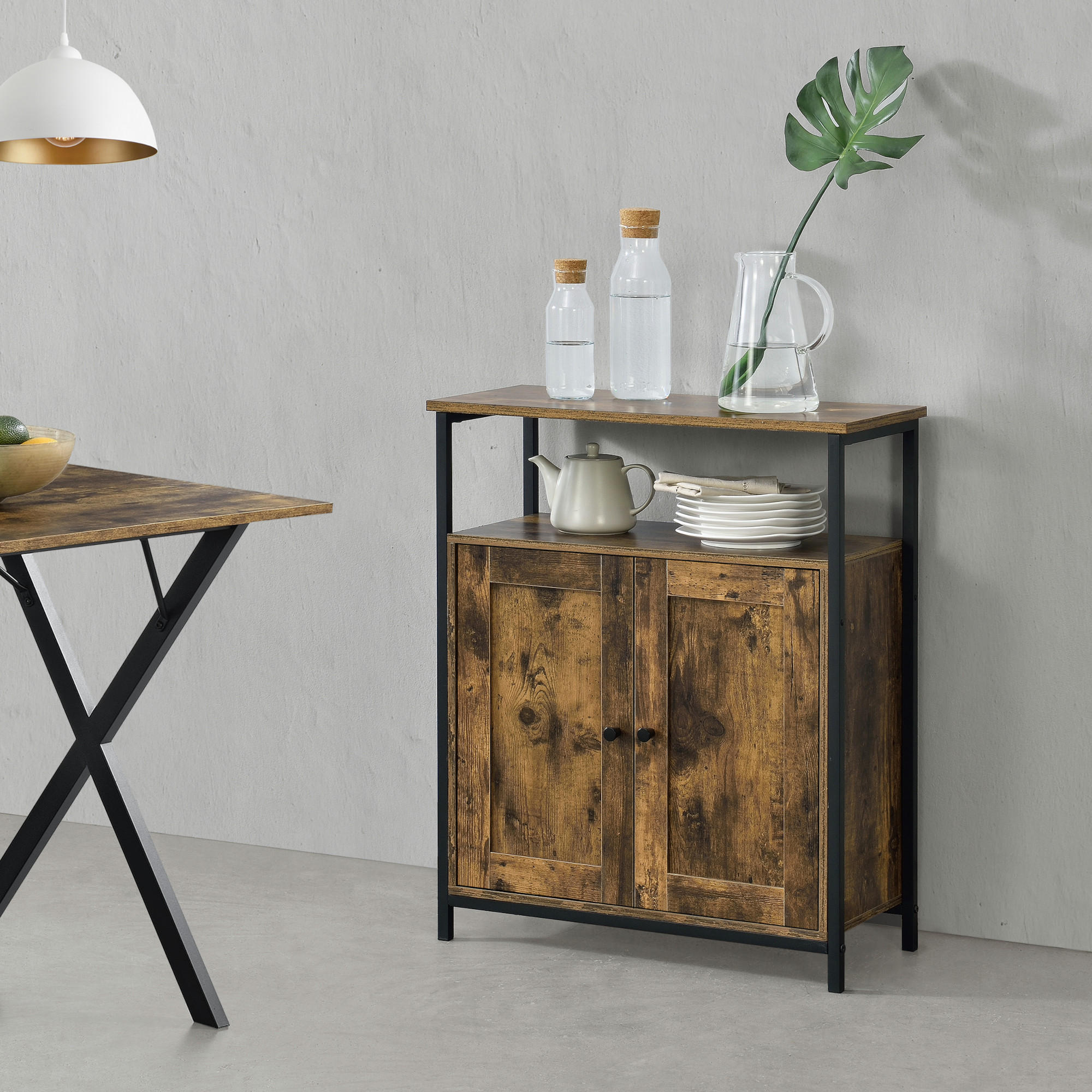 BEISTELLTISCH Aremark - Braun, Holzwerkstoff (30/66/79cm) - [en.casa]