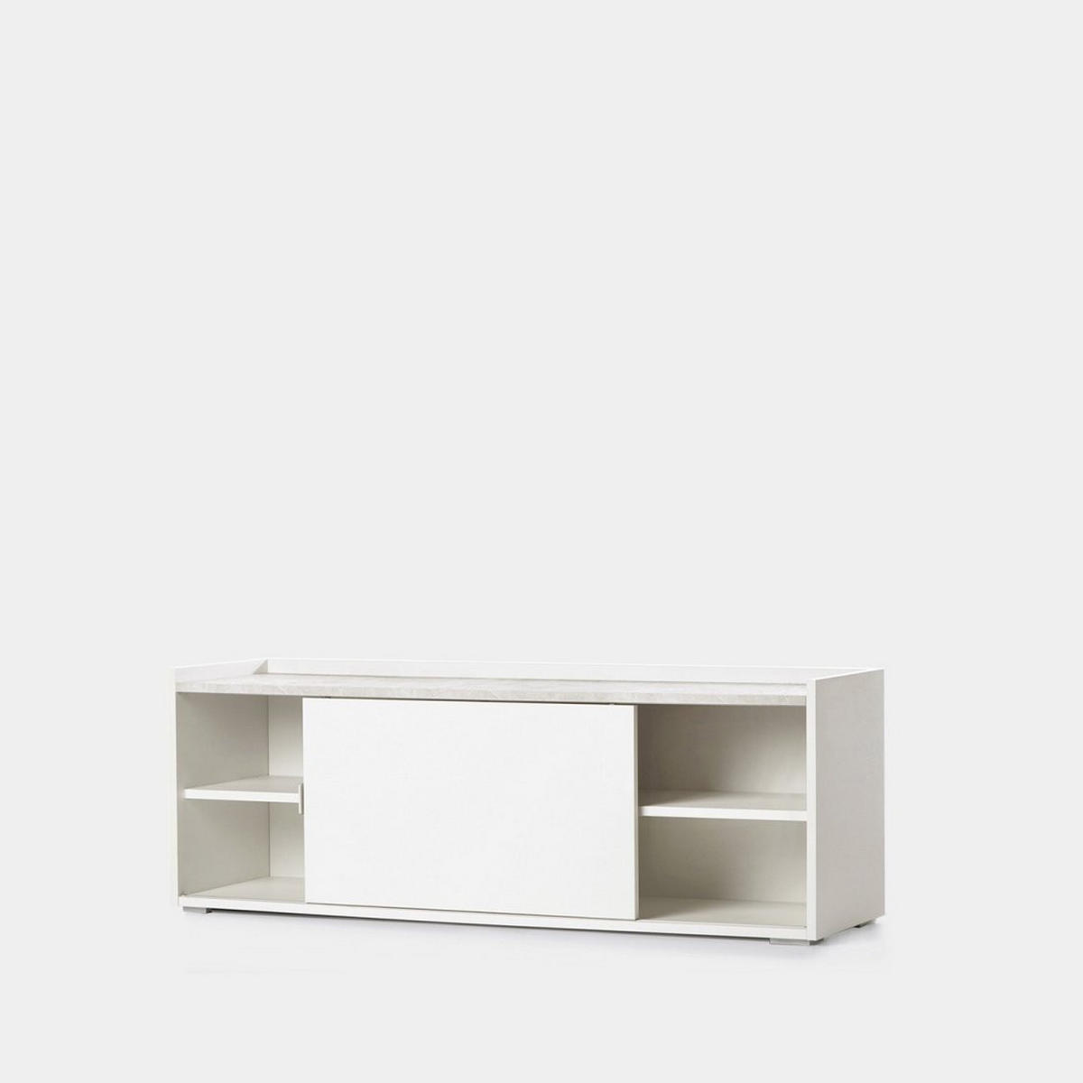 TV-ELEMENT Siena Weiß 140 cm x 51 cm - Weiß, Holzwerkstoff (140/51/41cm) - Klast Home