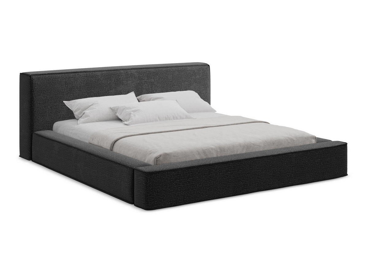 POLSTERBETT mit Bettkasten und Lattenrost 220x240 Schwarz - Anthrazit/Schwarz, Kunststoff/Textil (180/200cm) - Makamii
