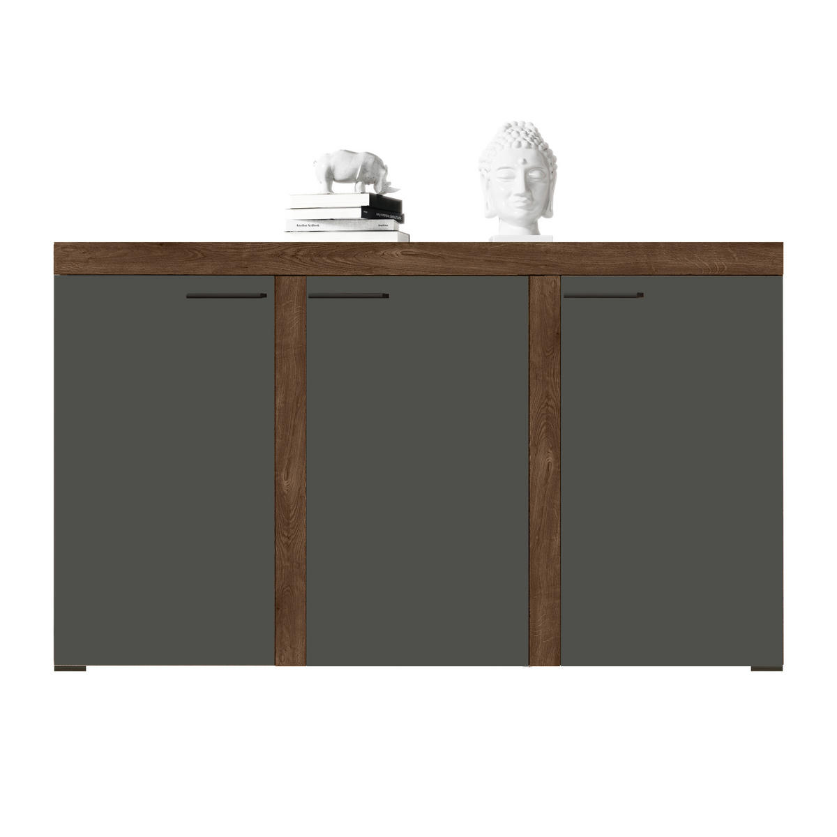 SIDEBOARD Spacoro 3D Lefkas, Graphit 148,8/82/40,3 cm – Wohnzimmer Kommode Modern - Braun/Grau, Holzwerkstoff/Kunststoff (149/82/40cm) - AX Living