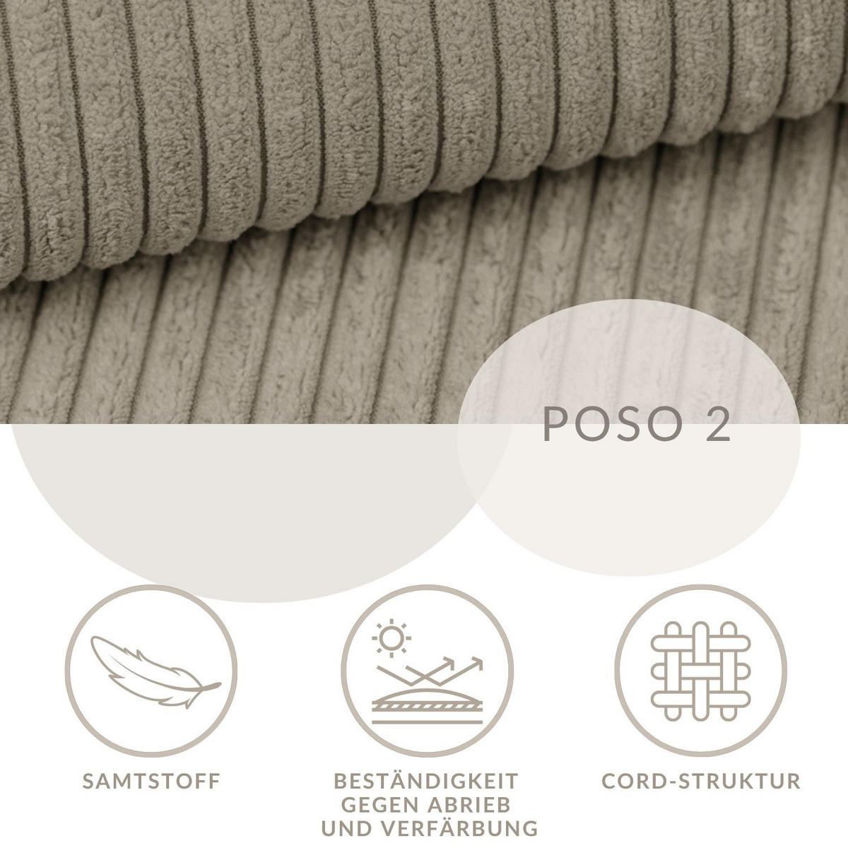 ECKSOFA MIT SCHLAFFUNKTION Maze Dunkelbeige Samtstoff - Beige/Schwarz, Holz/Holzwerkstoff (294/185cm) - Maison de Reve