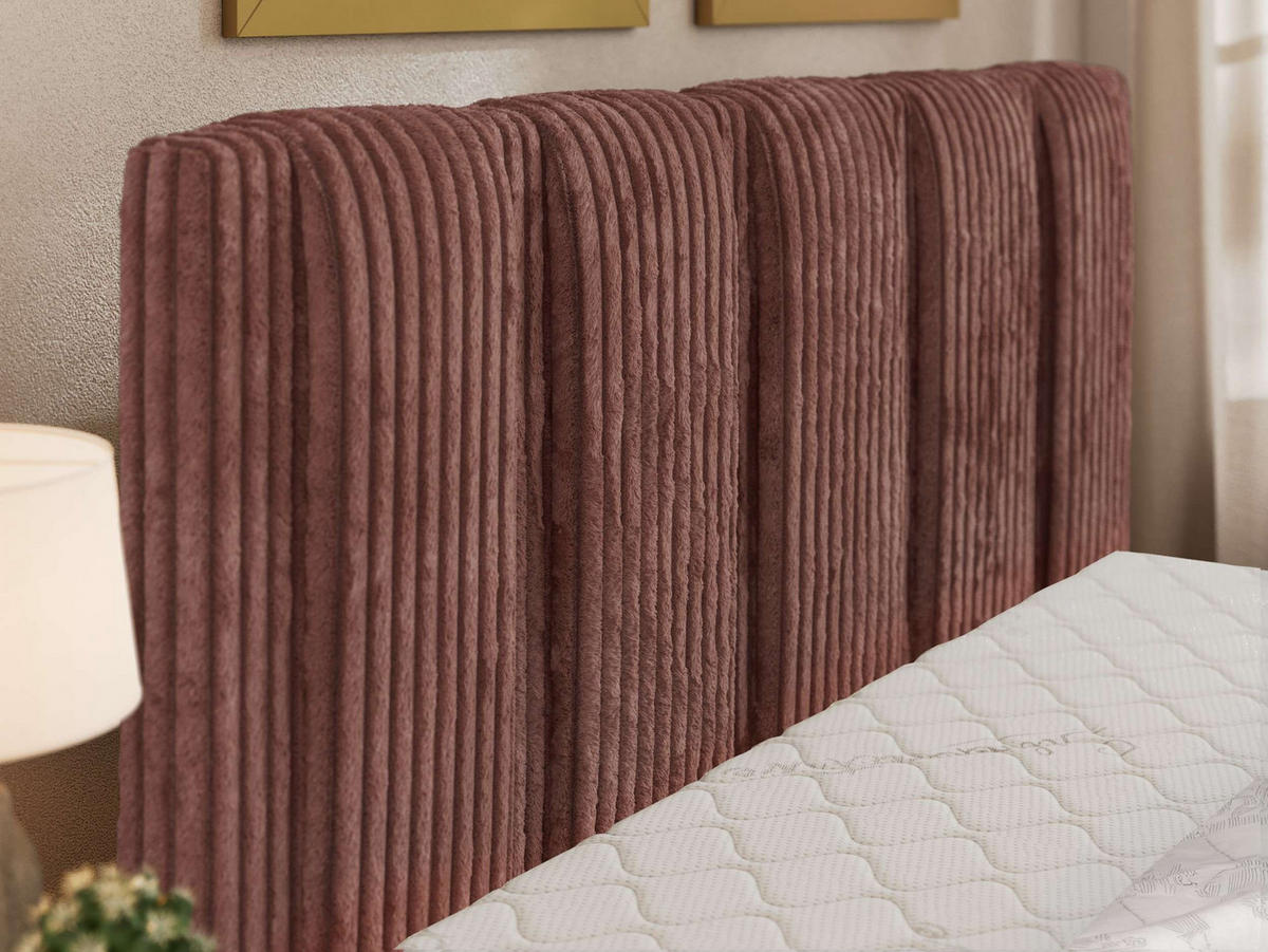 ČALOUNĚNÁ POSTEL SAVINO CLASSIC 180/200 - Růžová Manšestr - s pěnovou matrací - růžová/černá, textil/plast (180/200cm) - MKS