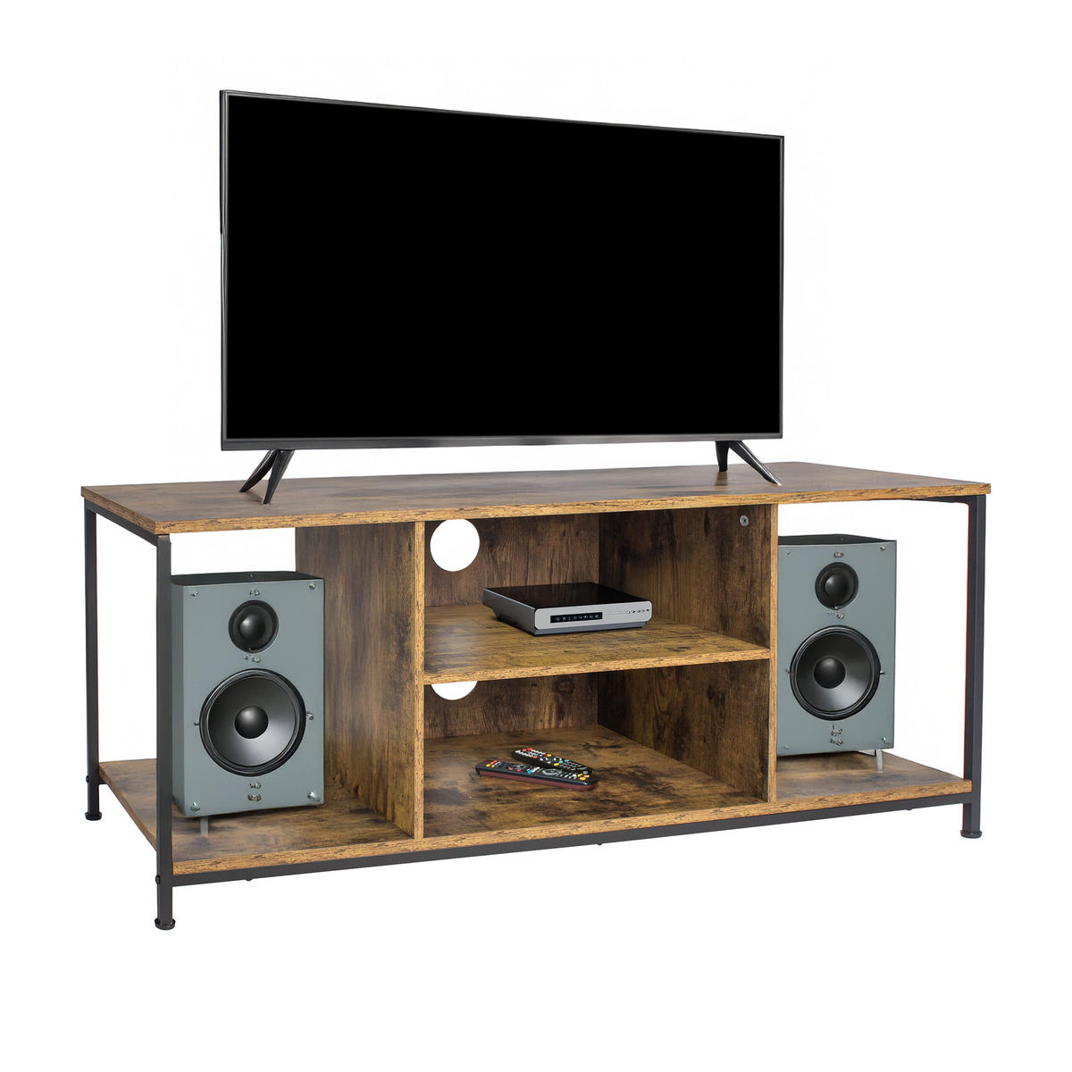 TV-LOWBOARD - Multicolor, Holzwerkstoff/Metall (120/50/40cm) - Relaxdays