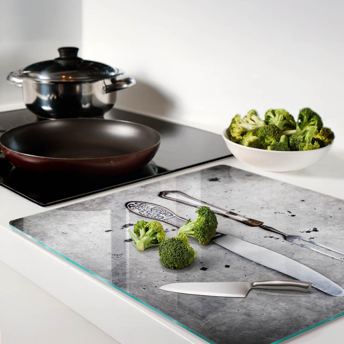 GLASPLATTE 60x52 cm Besteck - Silberfarben, Glas (60/0.4/52cm) - TULUP