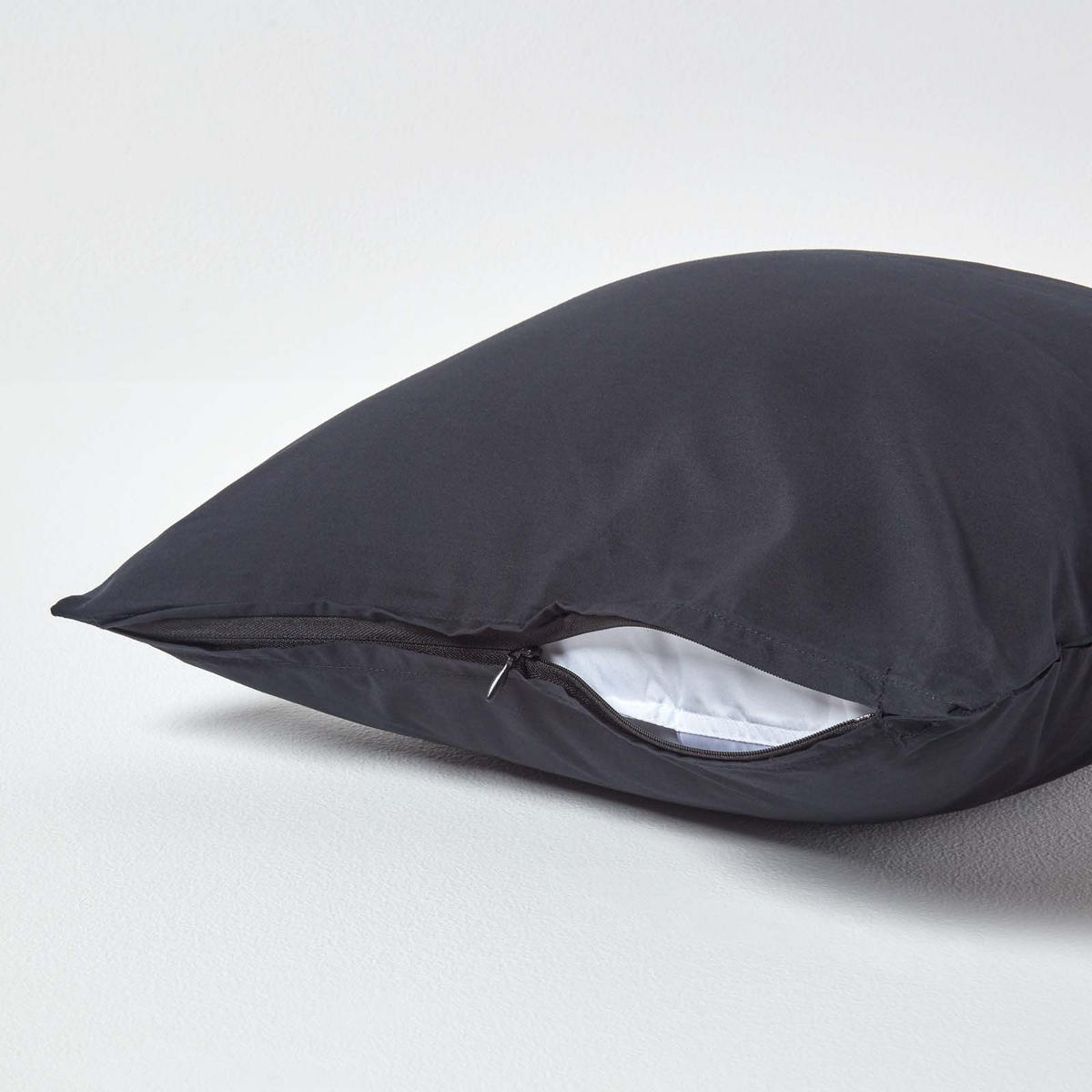 KISSENBEZUG Perkal, Ägyptische Baumwolle, Fadendichte 200 - Schwarz, Textil (40/40cm) - Homescapes
