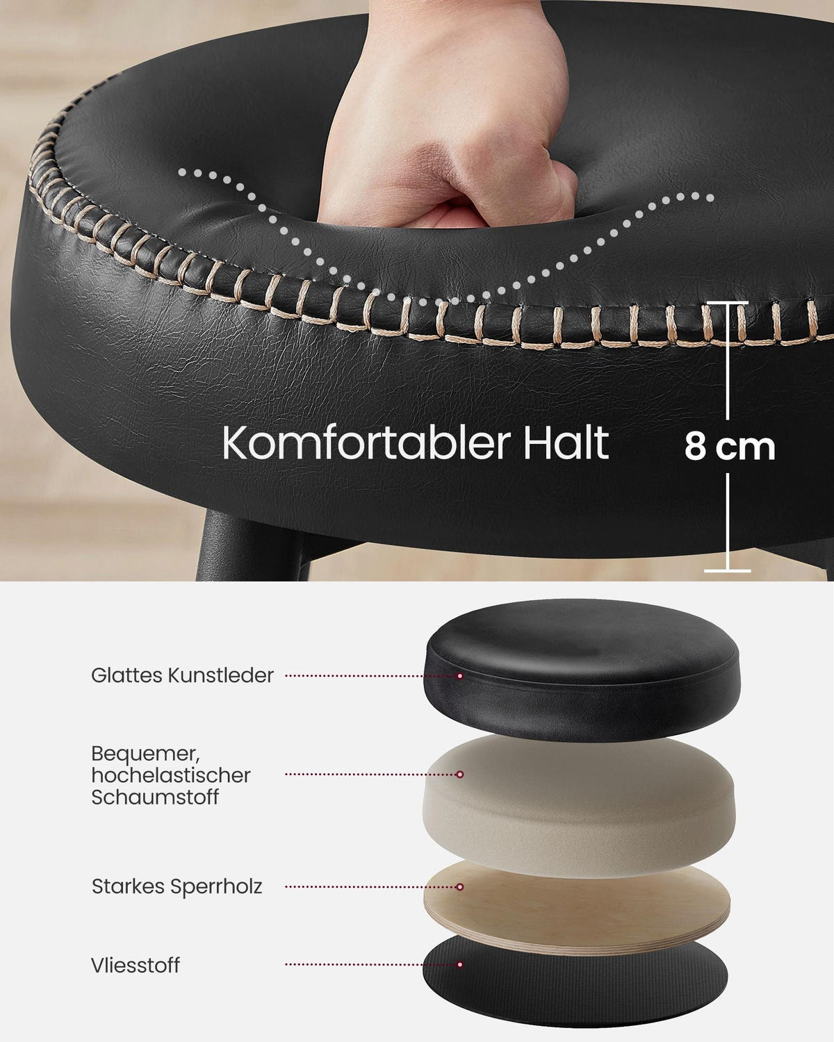 BARHOCKER MASERU 2ER-SET - Schwarz, Metall (51.6/76.2/51.6cm) - Hansiro