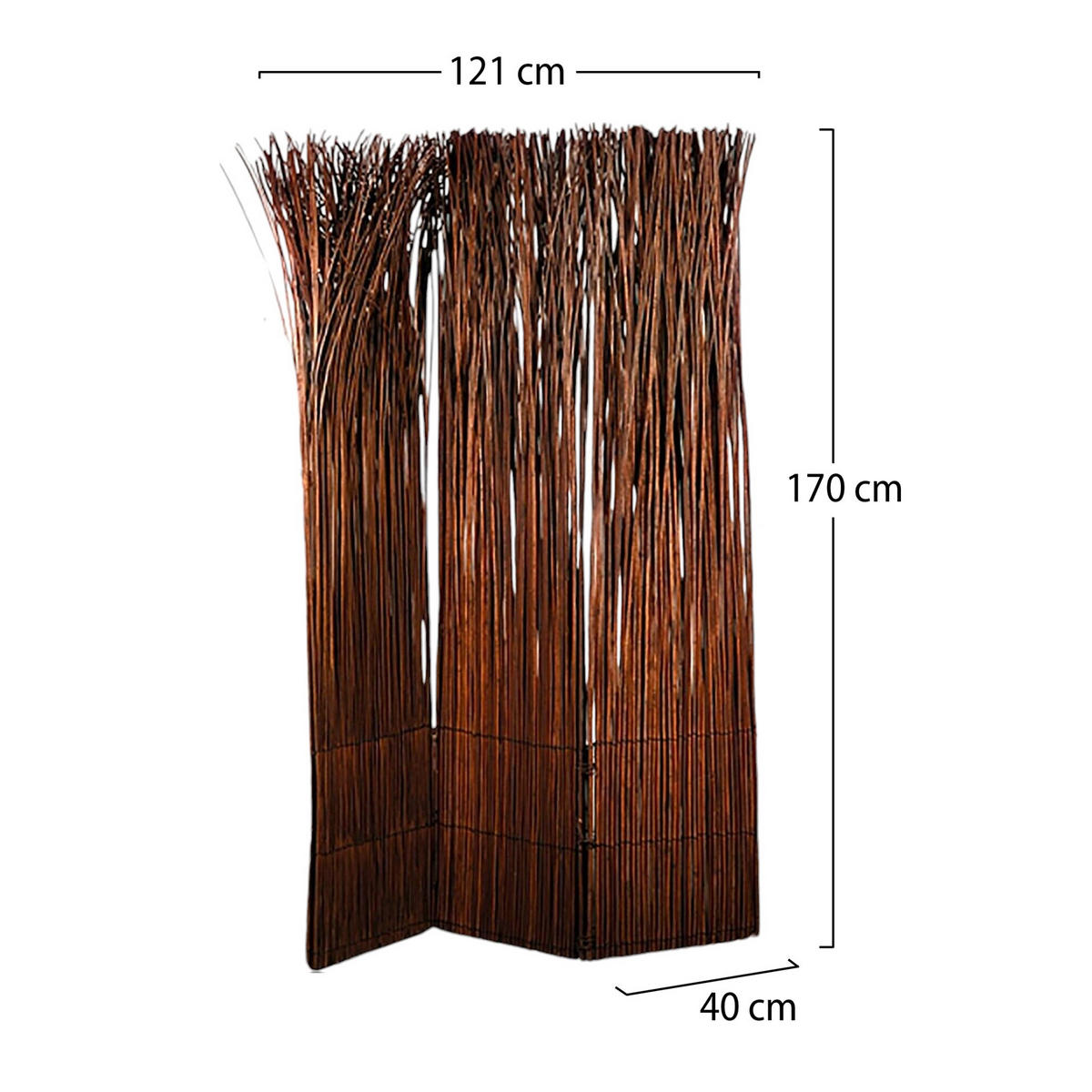 RAUMTEILER Nature Weidenholz braun - Braun, Naturmaterialien (120/160/3cm) - DESIGN DELIGHTS