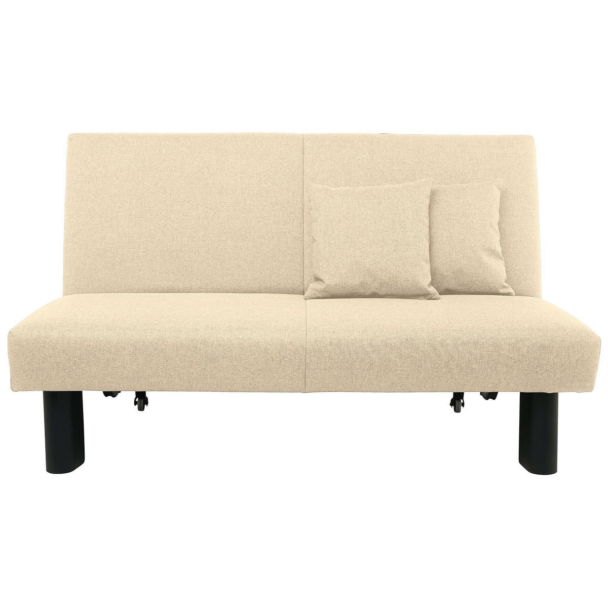 FALTSOFA Kalomira Bezug Flachgewebe Metall schwarz / beige - Weiß, Kunststoff (145/84/100cm) - 58aufmkessel