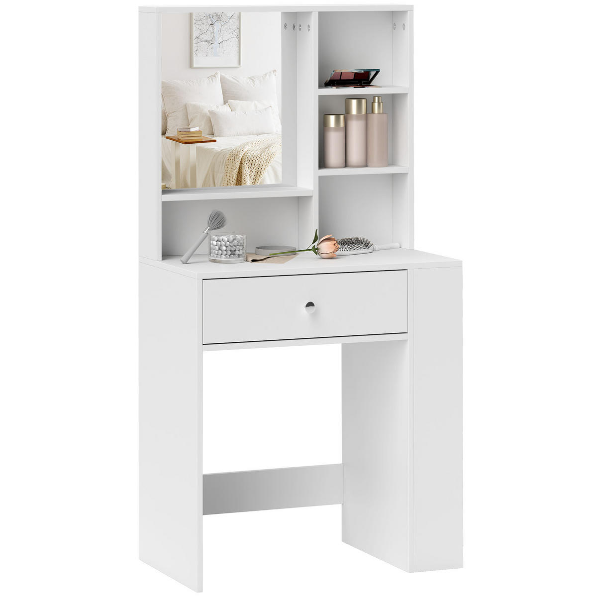 SCHMINKTISCH DE-10654 Weiß - Weiß, Holzwerkstoff (40/137/70cm) - ComfortXL