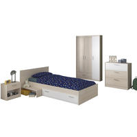 JUGENDZIMMER Charly 12 in Akazie und Weiß 4 teilig - Braun, Holzwerkstoff (120/200/80cm)