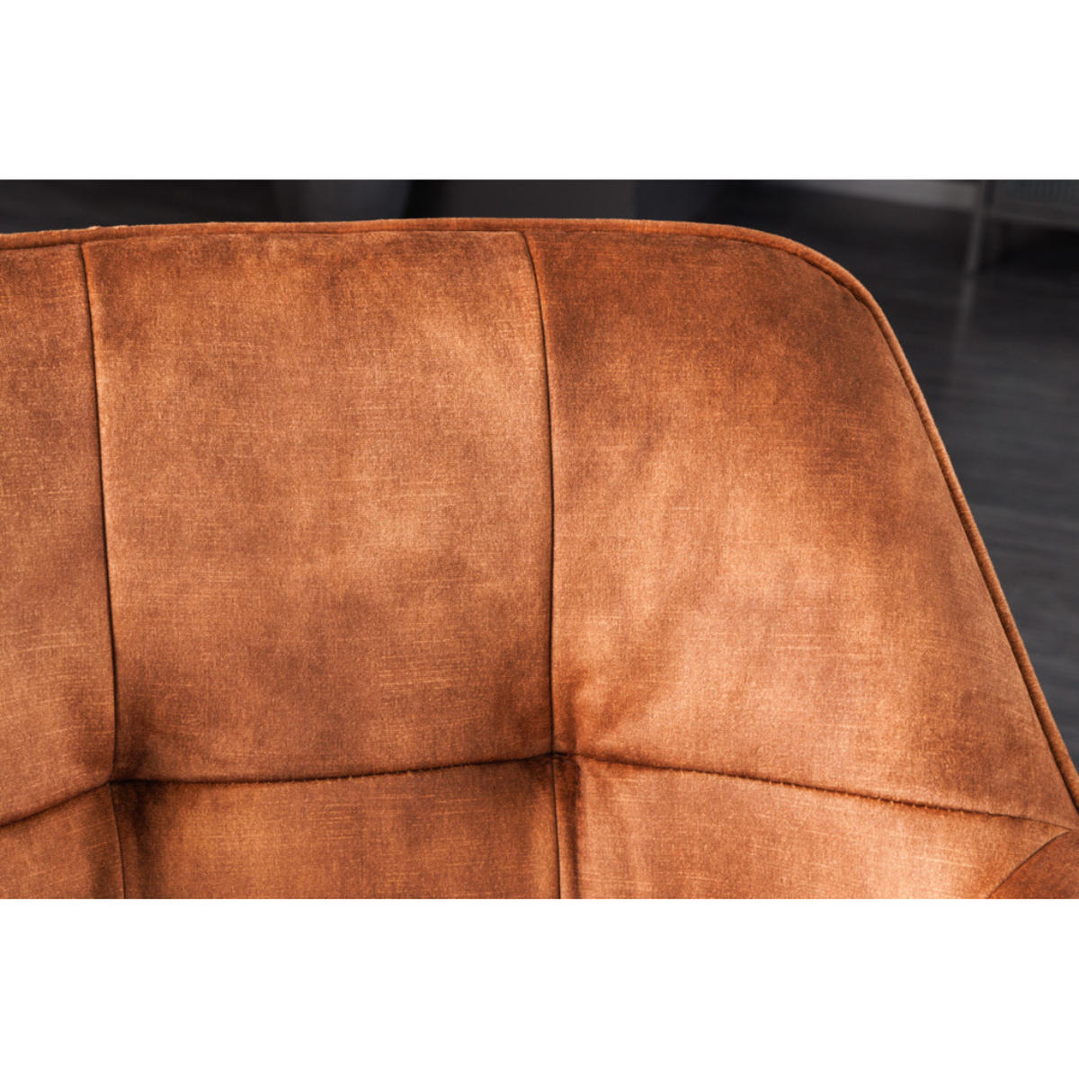 ARMLEHNSTUHL LOFT Samt Rost, Braun, Schwarz - Rostfarben/Schwarz, Textil/Metall (60/83/61cm) - riess-ambiente