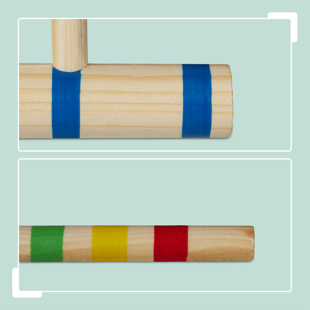 KROCKETSPIEL - Hellbraun, Holz/Textil (78/13cm) - Relaxdays