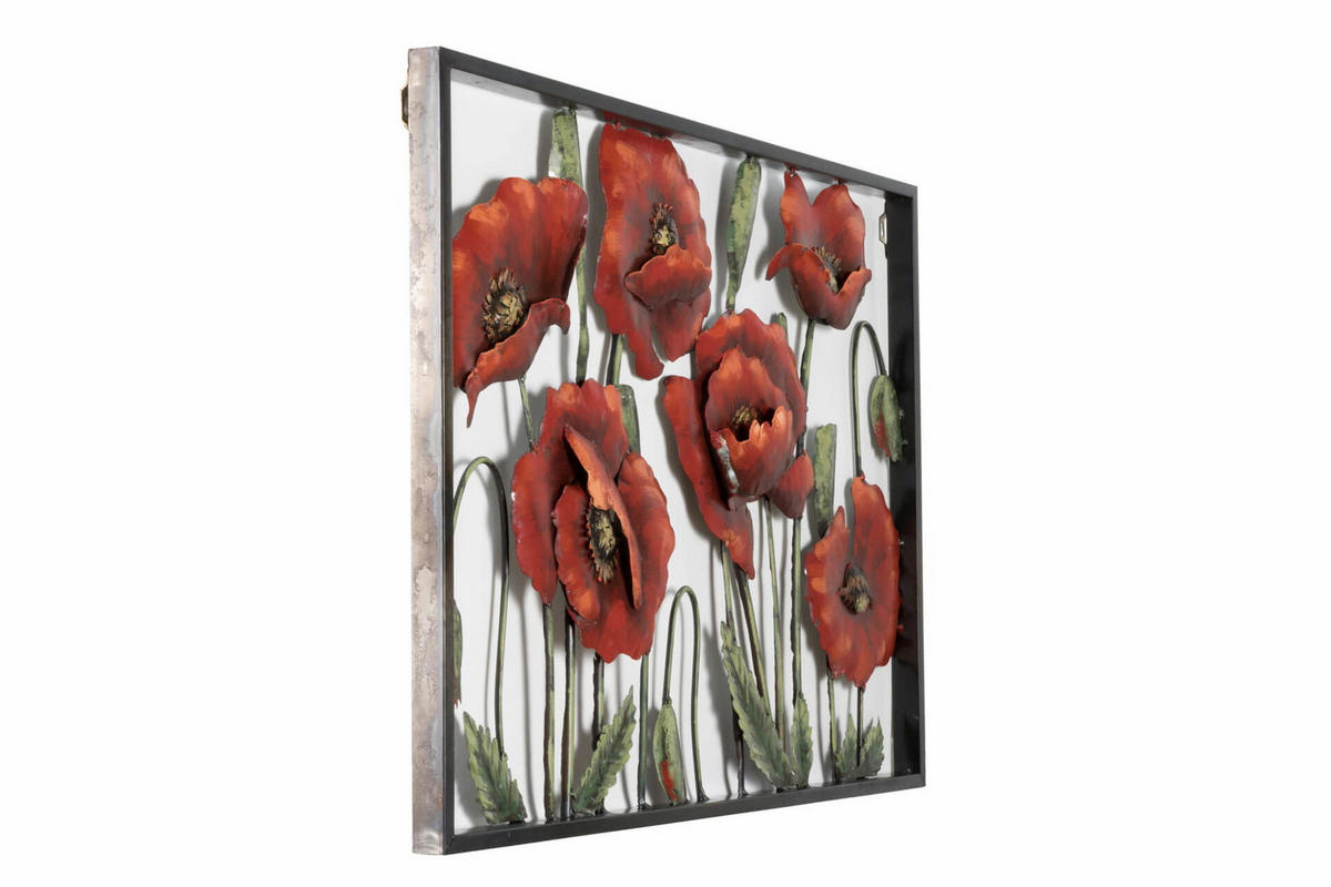 METALLBILD Rot 90/60 cm - Rot/Grün, Metall (2.8/60cm) - KUNSTLOFT