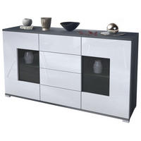 SIDEBOARD Grömitz Weiß Hochglanz - Weiß Hochglanz, Holzwerkstoff (138.5/75.5/35cm) - Vladon