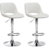 BARHOCKER 2er Set Samt creme - Chromfarben/Creme, Textil/Metall (42/86/46cm) - CLP