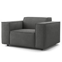 SESSEL - Anthrazit/Schwarz, Kunststoff/Textil (120/70/96cm) - home24