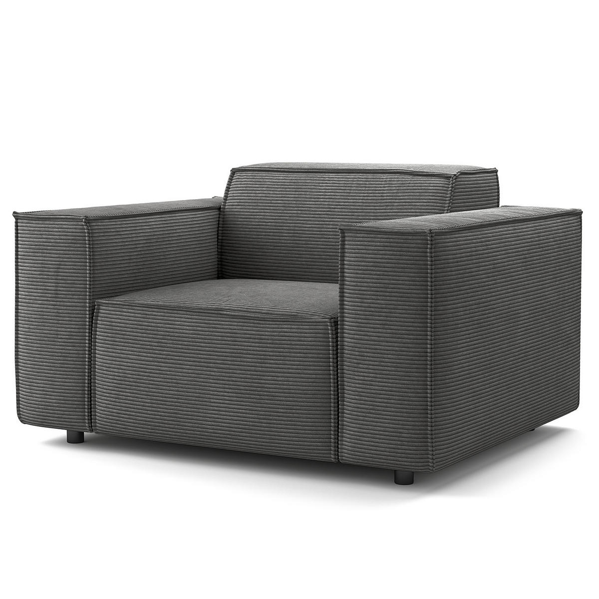 SESSEL - Anthrazit/Schwarz, Kunststoff/Textil (120/70/96cm) - home24