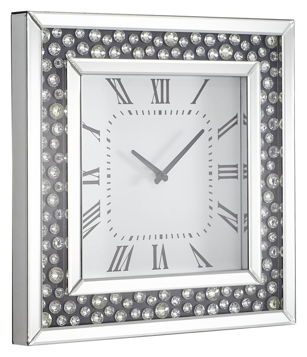 ZIDNI SAT 50/5/50 cm - srebrne boje/crna, Design, staklo/drvni materijal (50/5/50cm) - Xora