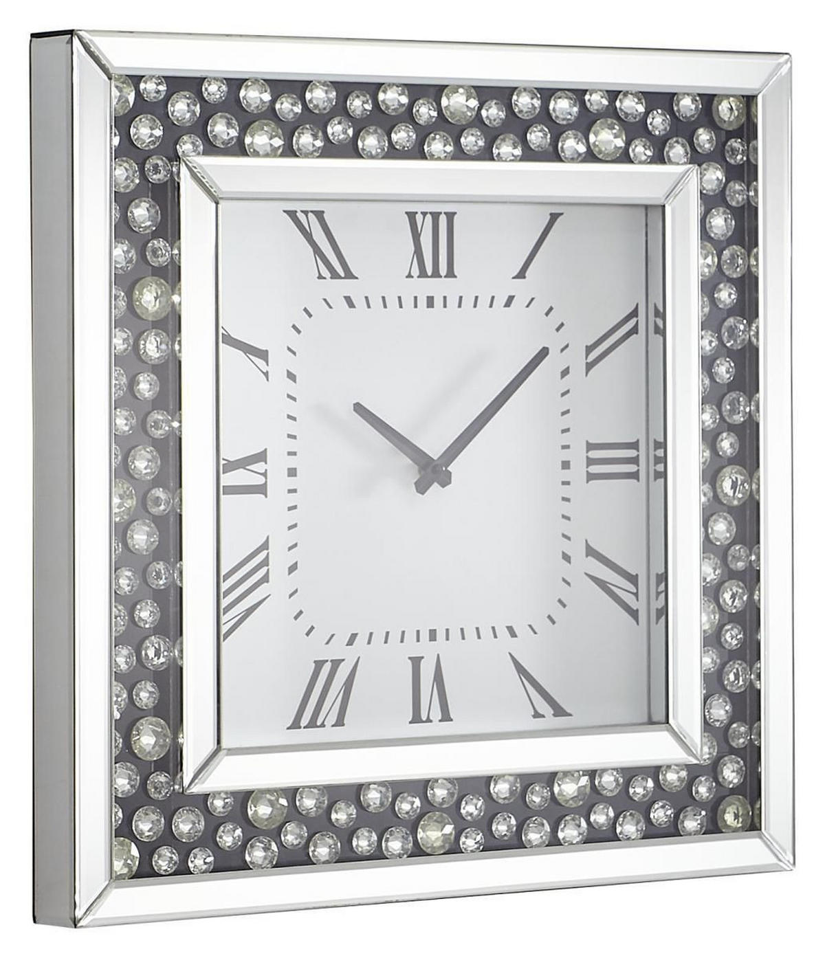 ZIDNI SAT   50/5/50 cm       - srebrne boje/crna, Design, staklo/drvni materijal (50/5/50cm) - Xora