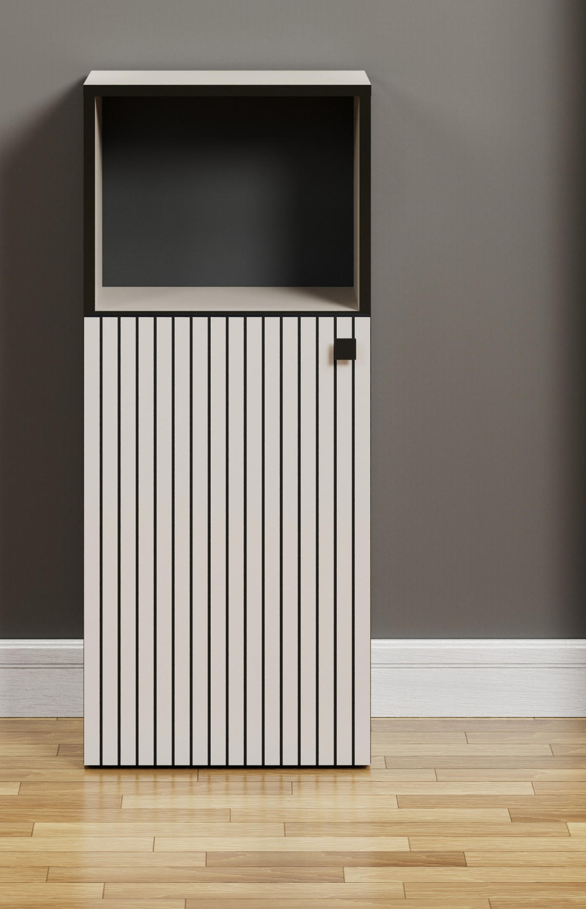 BADKOMMODE Kaschmir, grau 40 x 95 cm, Badschrank in modernem Design - Schwarz/Grau, Holzwerkstoff/Metall (31/95/40cm) - Top.Furn