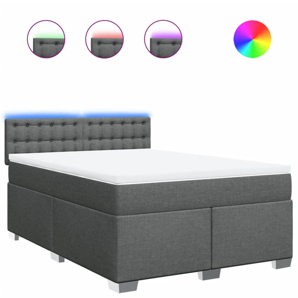 BOXSPRINGBETT 160/200 Cm Grau Gewebe - Grau, Textil (160/200cm) - vidaXL