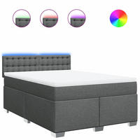 BOXSPRINGBETT 160/200 Cm Grau Gewebe - Grau, Textil (160/200cm) - vidaXL