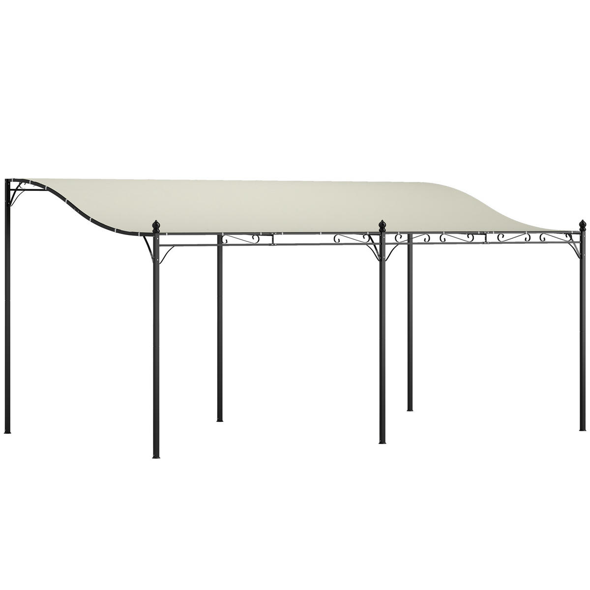 3 x 5 m Pergola, Flexibles Gartendach mit wasserfester Plane und Metallrahmen, Schattenspender, Cremeweiß - Creme, Metall (491/253/298cm)