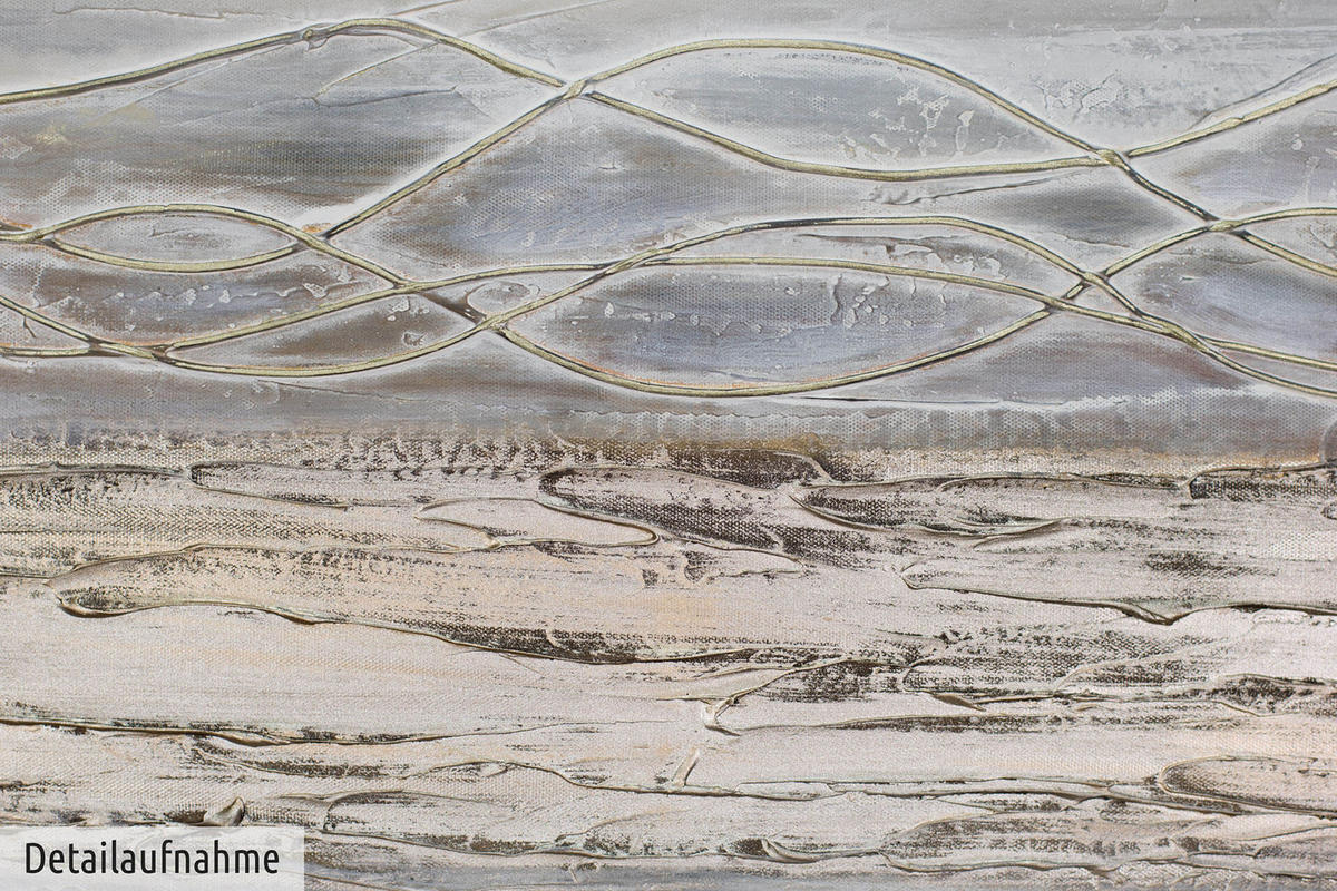 ACRYLBILD HANDGEMALT 100/75 cm - Beige/Braun, Holz/Textil (1.98/75cm) - KUNSTLOFT