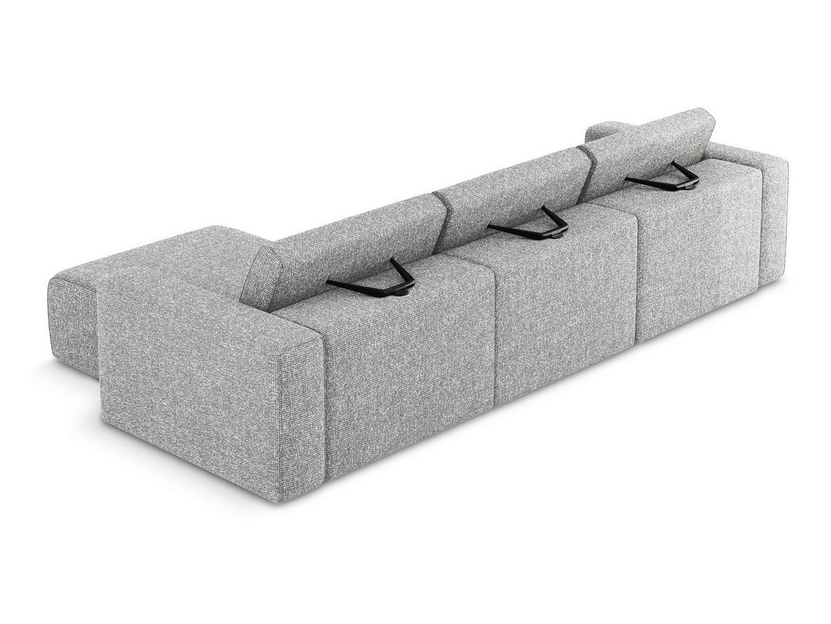 ECKSOFA rechts Strukturstoff Stoff Grau - Beige/Silberfarben, Kunststoff/Textil (314/167cm) - Makamii