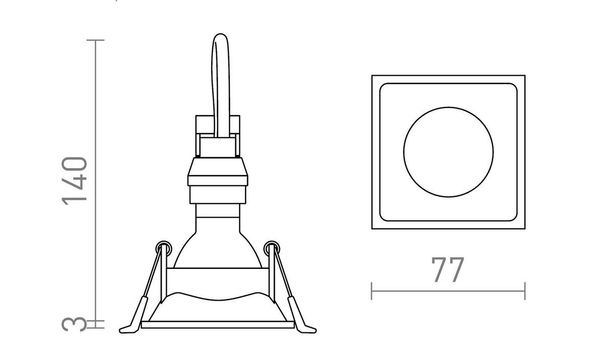 EINBAULEUCHTE ZURI SQ Weiß 35 W - Weiß, Metall (9/9/12cm) - Rendl