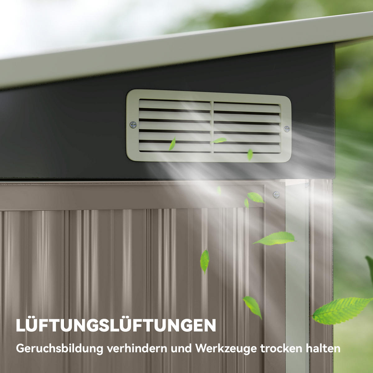 GERÄTEHAUS Verzinkter Stahl Hellgrau - Hellgrau, Metall (132/185/234cm) - Outsunny