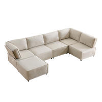 WOHNLANDSCHAFT DE-35016 flexibel kombinierbar Beige - Beige, Holzwerkstoff (152/77/308cm) - ComfortXL