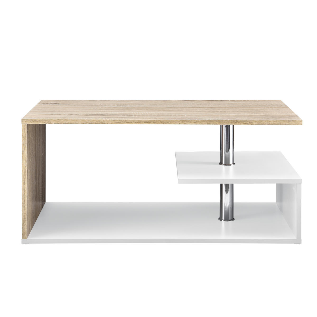 COUCHTISCH Haarlem 50/90/41 - Eichefarben/Weiß, Holzwerkstoff (90/50/41cm) - [en.casa]