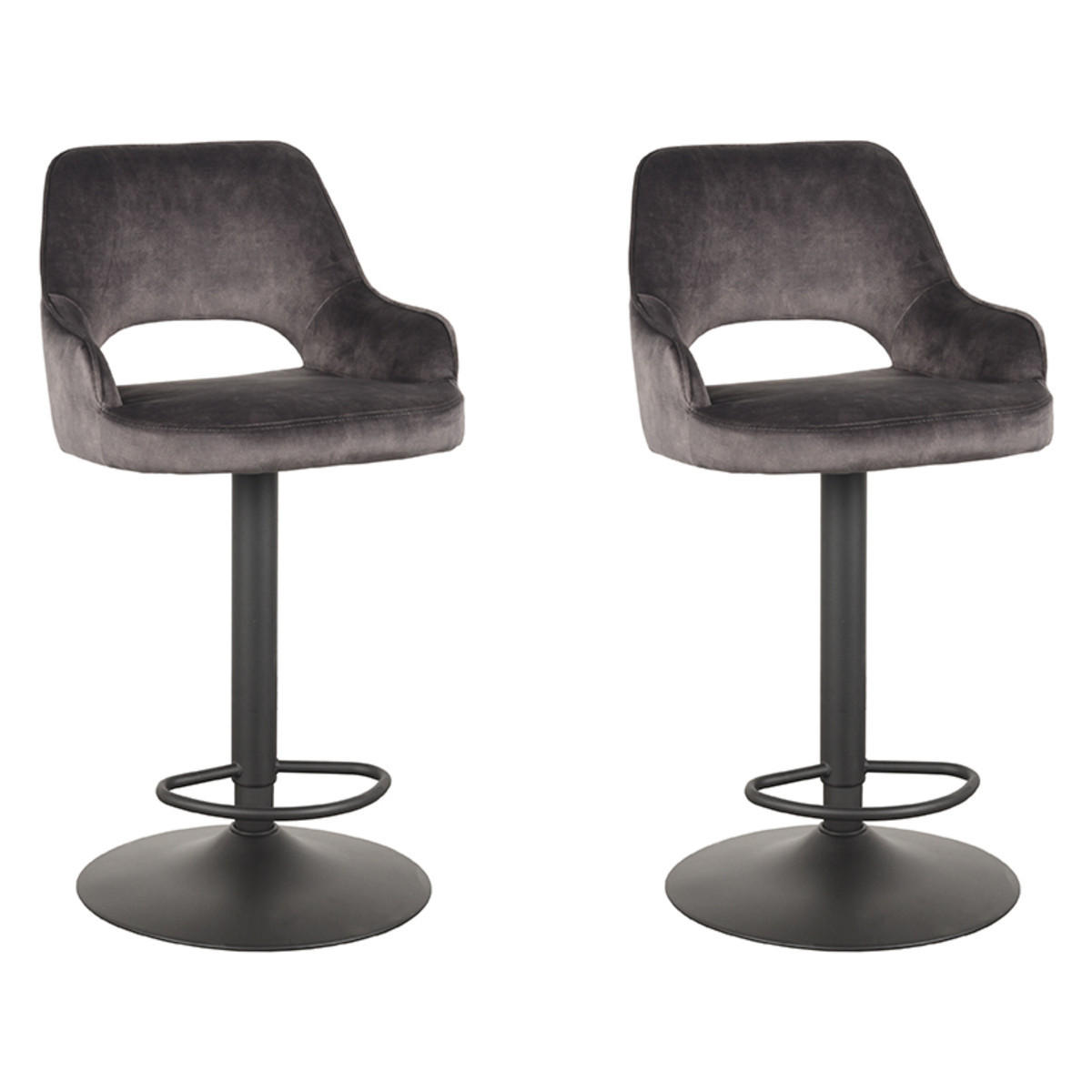BARHOCKER Fer Grau 47/45/92 cm 2er-Set - Grau, Textil (45/92/47cm) - LABEL51