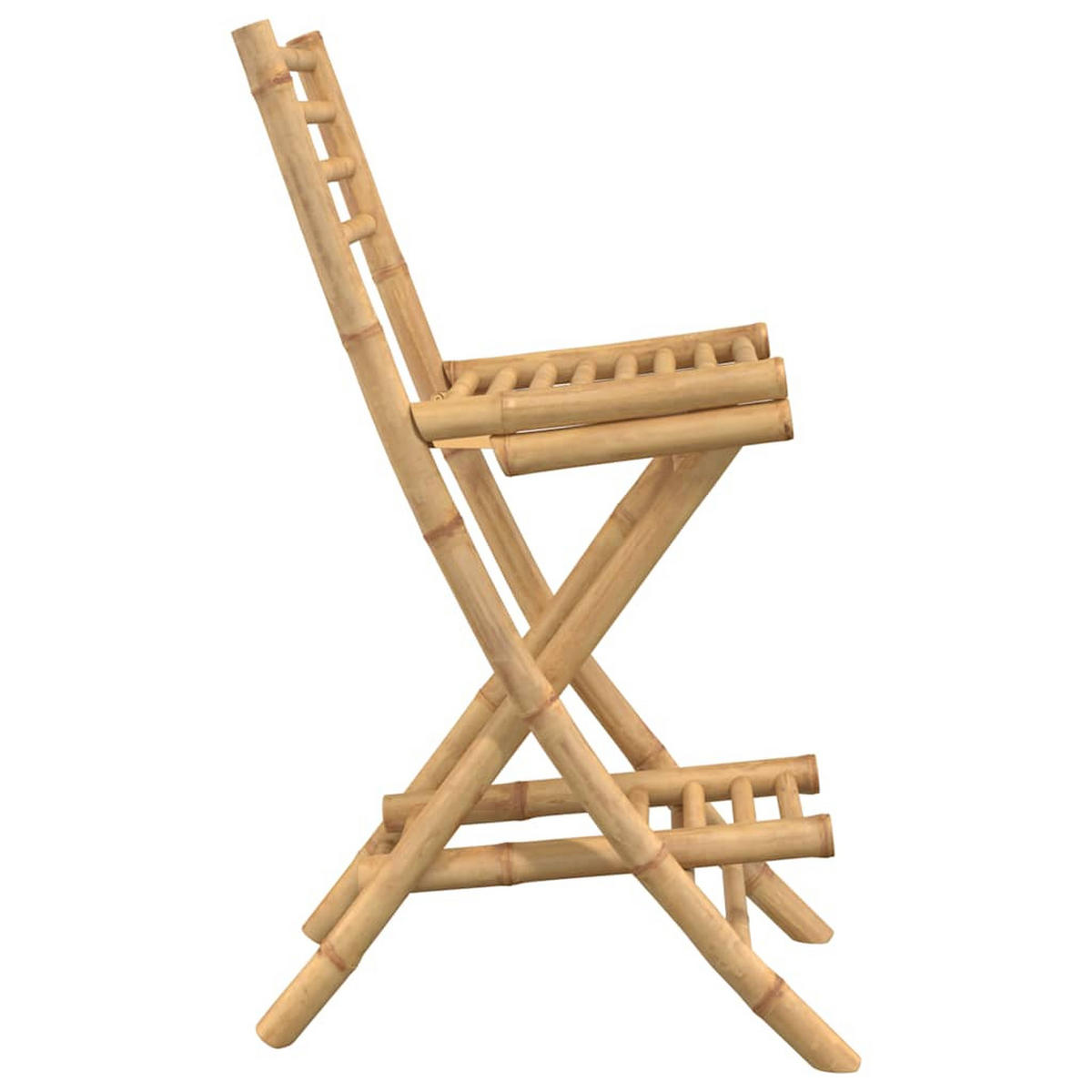 OUTDOOR-BARHOCKER Mit Fussstützen 2 Stk. KlaPPbar Bambus - Braun, Naturmaterialen (57.5/97/40cm) - vidaXL