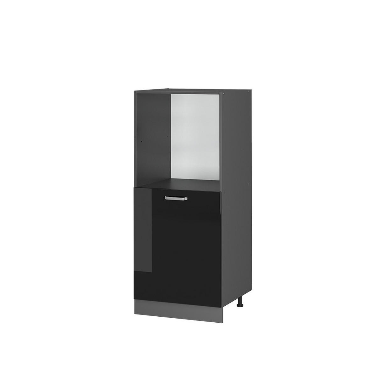 SKŘÍŇKA NA VESTAVĚNOU TROUBU R-Line Černý vysoký lesk 60 cm - antracitová/vysoce lesklá černá, kompozitní dřevo (60/143/57cm) - Vicco