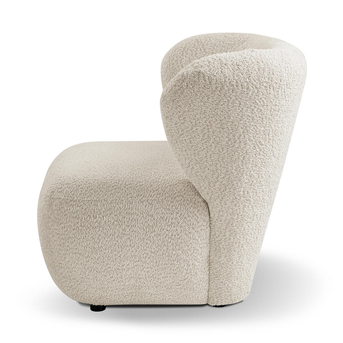 SESSEL LUSSO, Modern Polstersessel Loungesessel, Bucle-Stoff Beige - Beige, Holz/Kunststoff (82/74/74cm) - MASSENO