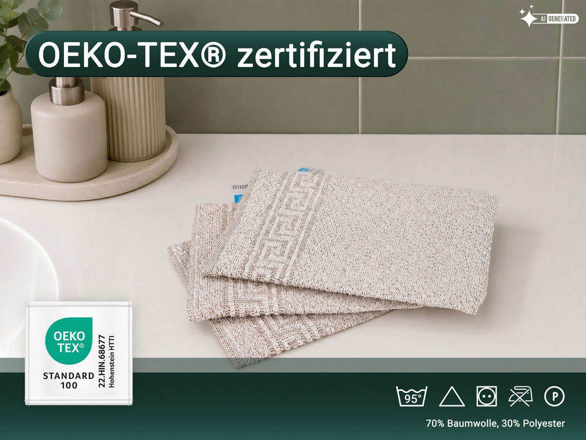 WASCHHANDSCHUH, 20er-Set, 16x22 cm, 70% Baumwolle, 30% Polyester, Braun - Braun, Textil (16/22cm) - Zollner