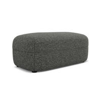 POUF Strukturstoff Stoff Grau - Dunkelgrau/Schwarz, Kunststoff/Textil (92/40/48cm) - Makamii