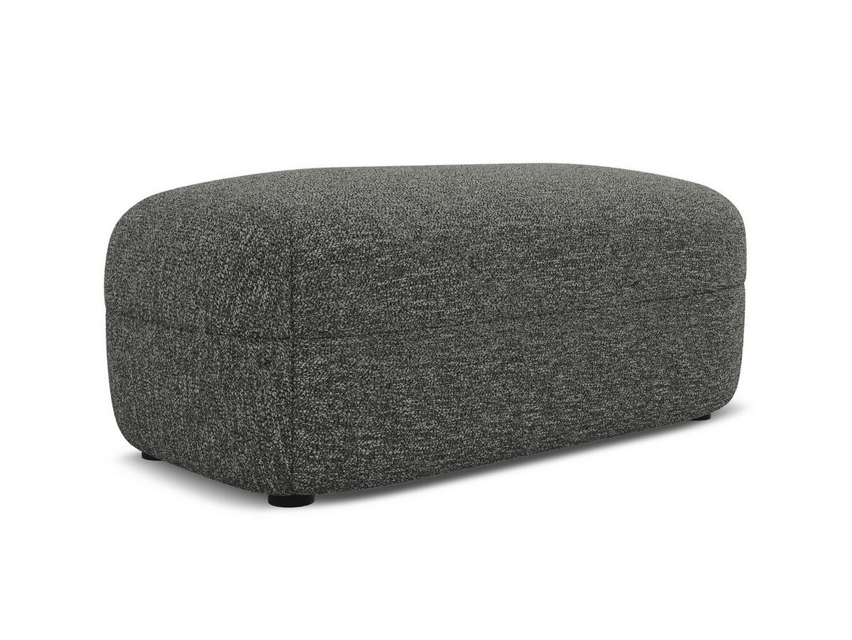 POUF Strukturstoff Stoff Grau - Dunkelgrau/Schwarz, Kunststoff/Textil (92/40/48cm) - Makamii