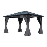 PERGOLA - 398cm x 300cm - Aluminium - anthrazitgrau - RADELA - Anthrazit, Metall (398/260/300cm) - Vente-Unique