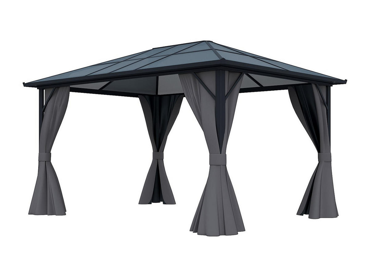 PERGOLA - 398cm x 300cm - Aluminium - anthrazitgrau - RADELA - Anthrazit, Metall (398/260/300cm) - Vente-Unique