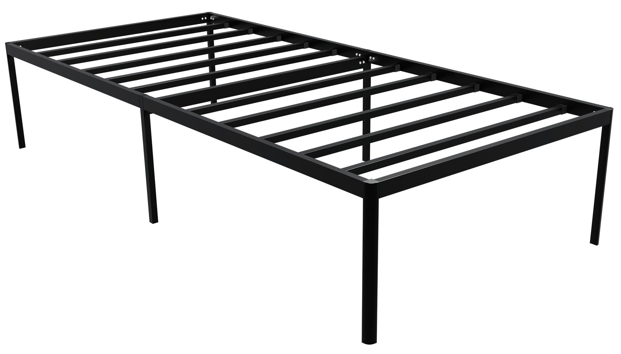 METALLBETT Rukim Metall Schwarz Bett 90x200 - Schwarz, Metall - DELUKE