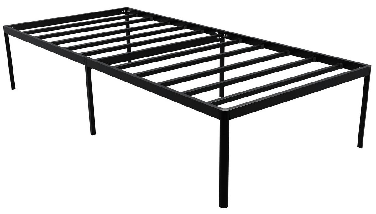 METALLBETT 90/200/41 cm Metall schwarz - Schwarz, Metall (90/200cm) - CLP