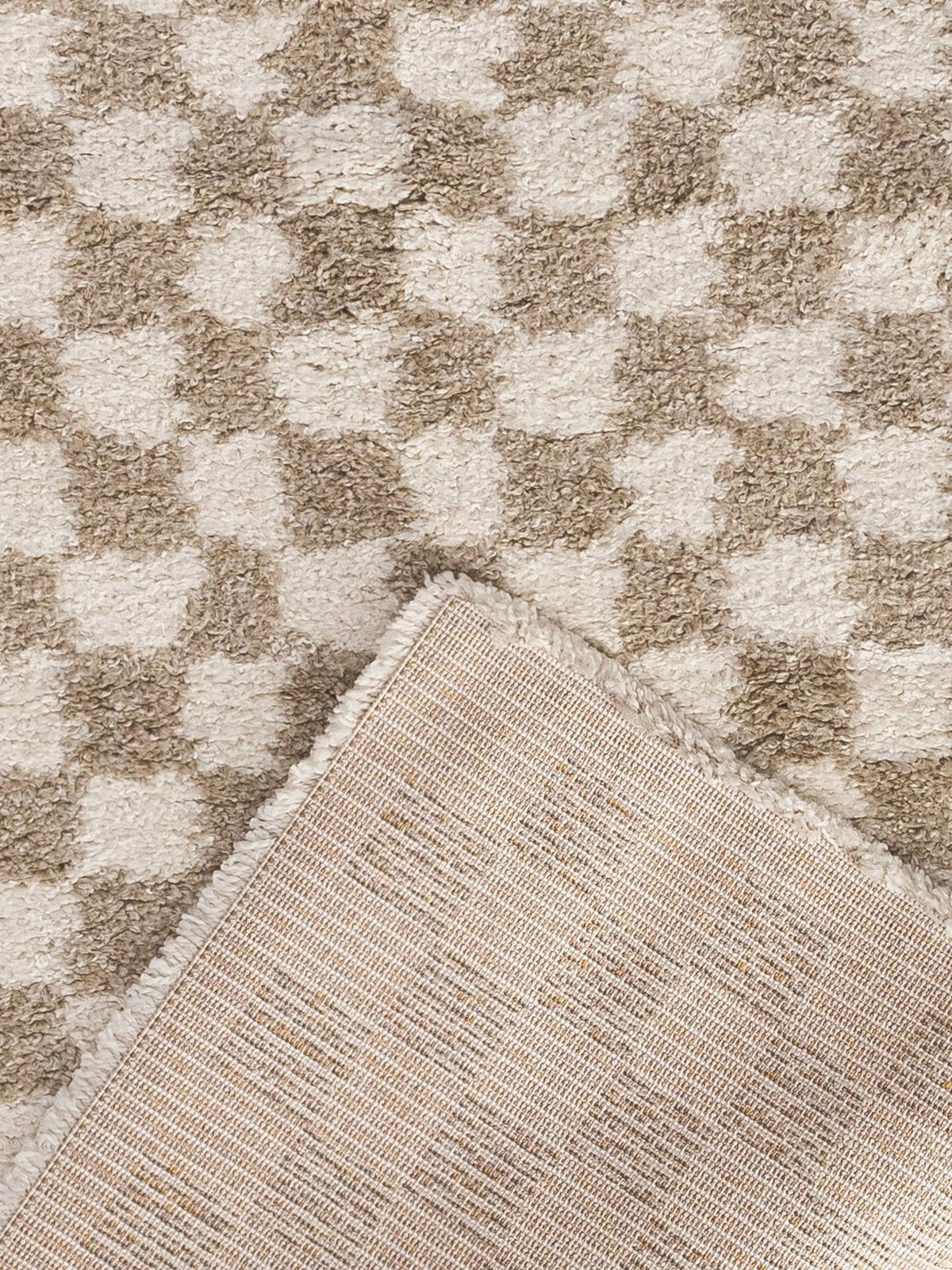 TEPPICH kariert langflorig weich voluminös beige - Beige, Textil (200/290cm) - AFK Living